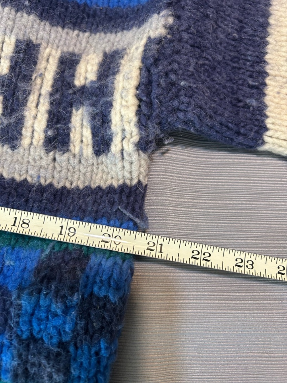 Women's Navy & Cream Geometric Crewneck Sweater - Picture 12 of 14